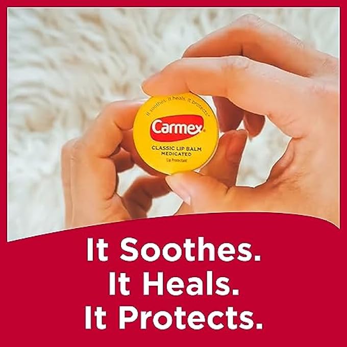 CARMEX MEDICATED LIP BALM JAR, LIP MOISTURIZER FOR DRY, CHAPPED LIPS, 0.25 OZ - (4 PACKS OF 3) - Image 4
